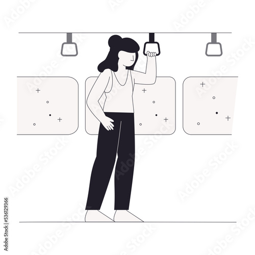 A linear character illustration of resting 