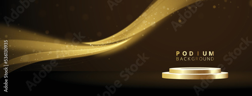 luxary scene with flare lines. with podium background.