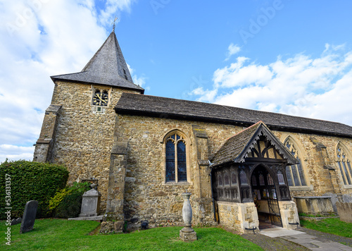 St Mary the Virgin, an old church in Westerham, Kent, UK. The history of this Westerham church dates back to the 13th century with significant restoration in the late 19th century. photo