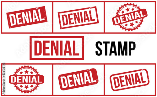 Denial Rubber Stamp Set Vector