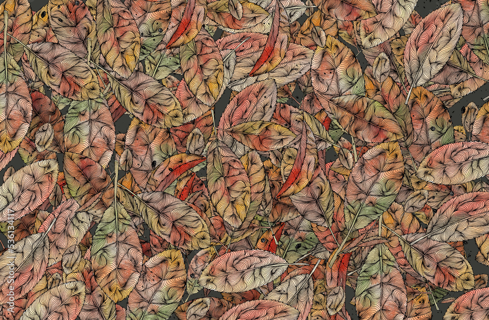 Fondo de hojas de árbol en Otoño. Ilustración en acuarela. Dibujo para mantel, tapete, pared, ornamental, etc. Fondo de hojas de árbol en Otoño. Ilustración en acuarela. Dibujo para mantel, tapete, pared, ornamental, etc.
