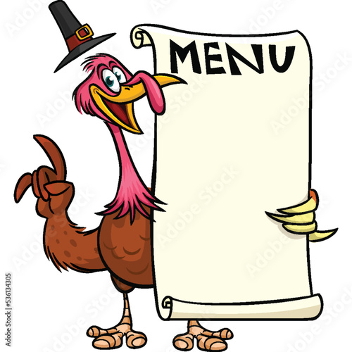 Cartoon happy cute thanksgiving turkey bird. Vector illustration isolated. Design for Thanksgiving Day