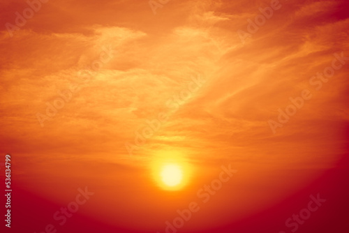 beautiful orange sunset sky in summer high season hot weather global warming © Quality Stock Arts