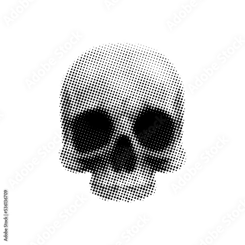 Halftone skull illustration. Abstract art