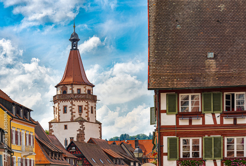 The Niggelturm tower in the historic centre of Gengenbach, Ortenau. Baden Wuerttemberg, Germany, Europe photo