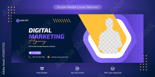 Creative corporate business marketing social media Facebook cover banner post template