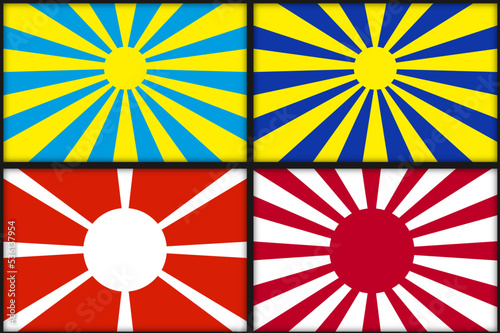 Sun burst flags vector models