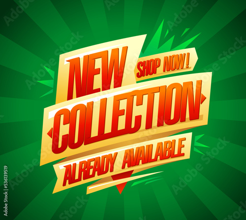 New collection already available, advertising web banner mockup