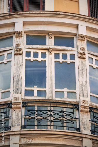 Old wooden window with ornaments