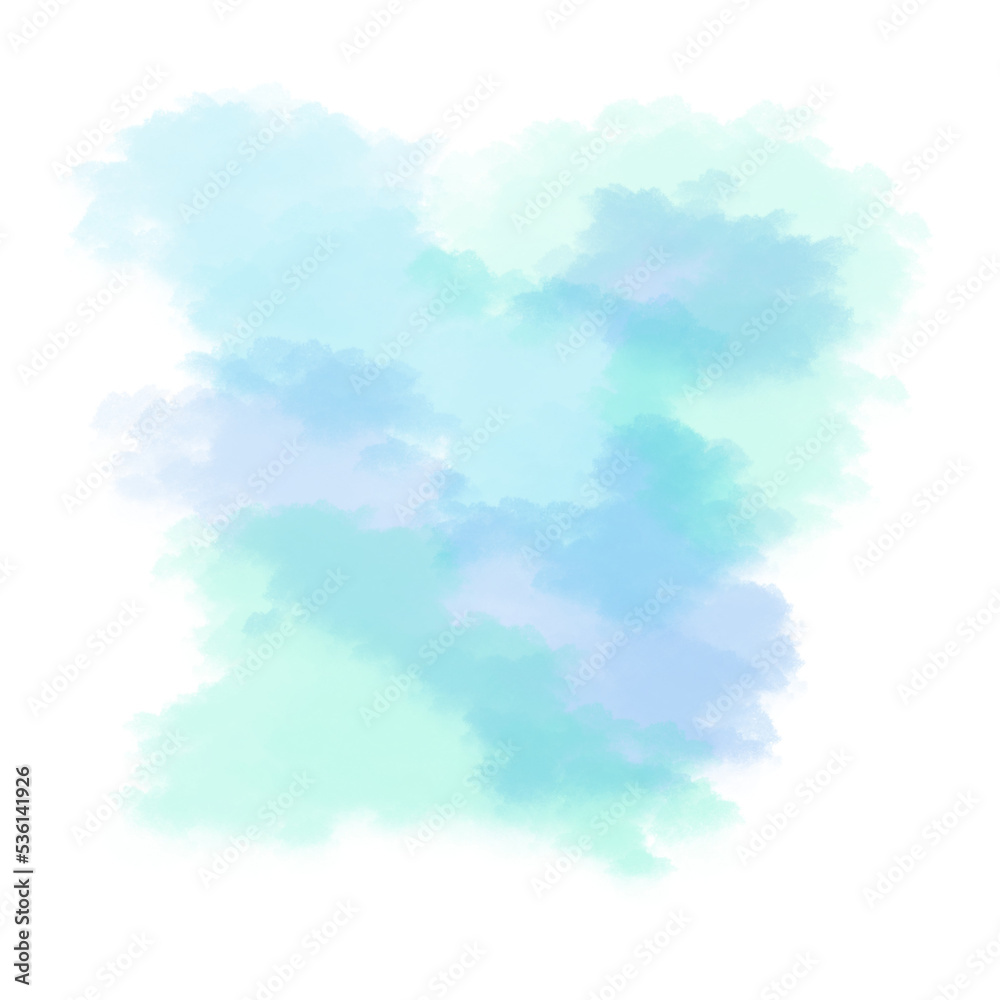 Isolated calming pastel blue purple watercolor paint overlay