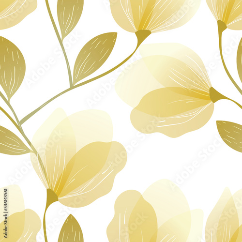 Seamless floral pattern based on traditional folk art ornaments. Colorful flowers on color background. Scandinavian style. Sweden nordic style. Vector illustration. Simple minimalistic pattern © Alla