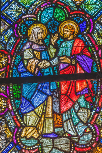Saint Monica Stained Glass St Augustine Cathedral Catholic Church Tuscon Arizona