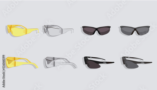 Set of  8 semirealistic eyeglasses