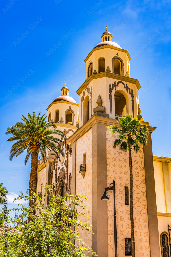 Spires Facade St. Augustine Cathedral Catholic Church Tucson Arizona