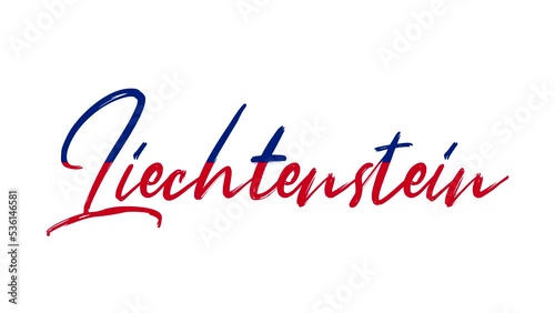Liechtenstein colorful text sketch writing video animation 4K photo