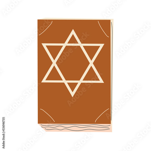 Torah scroll in a blue case with silver embroidery. Vector clip art, isolated