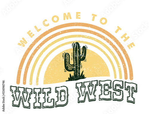 Artwork design, illustration for shirt printing wild west style.