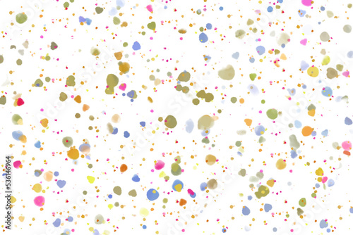 Abstract background of circle and confetti shaped dots