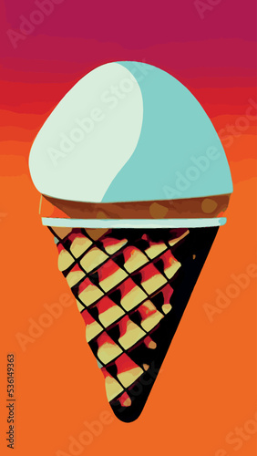 A set of delicious ice cream. Sweet summer treat sundaes, prefabricated insulated ice cream cones and popsicles with different fillings. Vector illustration for web, design, printing.