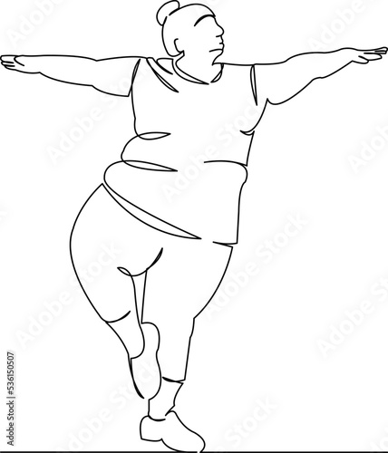 fat woman doing sports