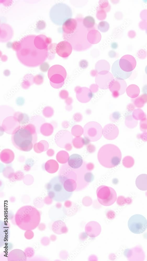 Seamless looping soft pink circle bokeh copy space background. Vertical animation. Seamless looping soft pink circle bokeh copy space background. Vertical animation.