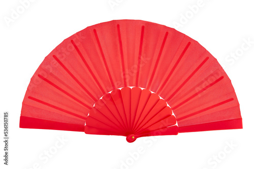 Spanish red open hand fan isolated