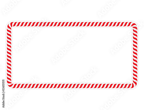 Horizontal frame made of red candy cane