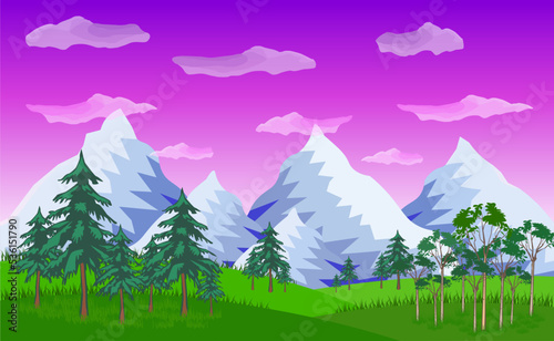 пейзаж горы, landscape, mountains, sunset, nature