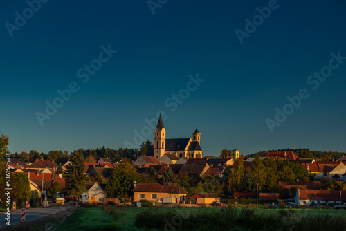 Wallpaper Mural Old town Bavorov in south Bohemia with sunrise and blue sky Torontodigital.ca