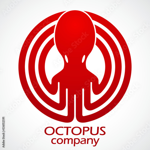 octopus styliyed design branding circle logo photo