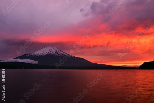 富士山と夕焼け