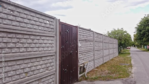 Destroyed places buildings near Kyiv Ukraine Bucha photo