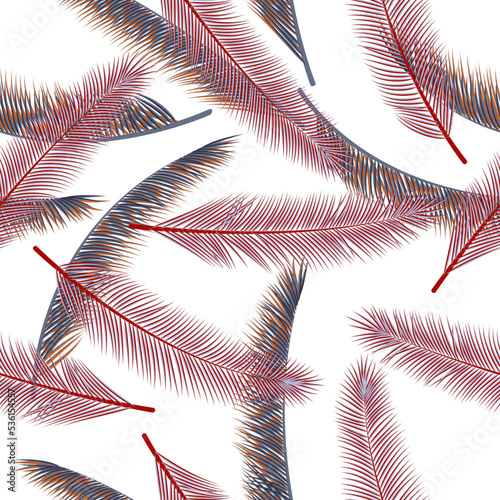 Tropical palm leaves vector seamless pattern. Paradise fabric print. Tropical...
