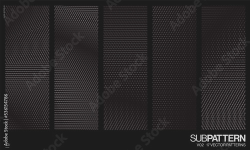 17 futuristic black vector patterns, fluid cyberpunk design 