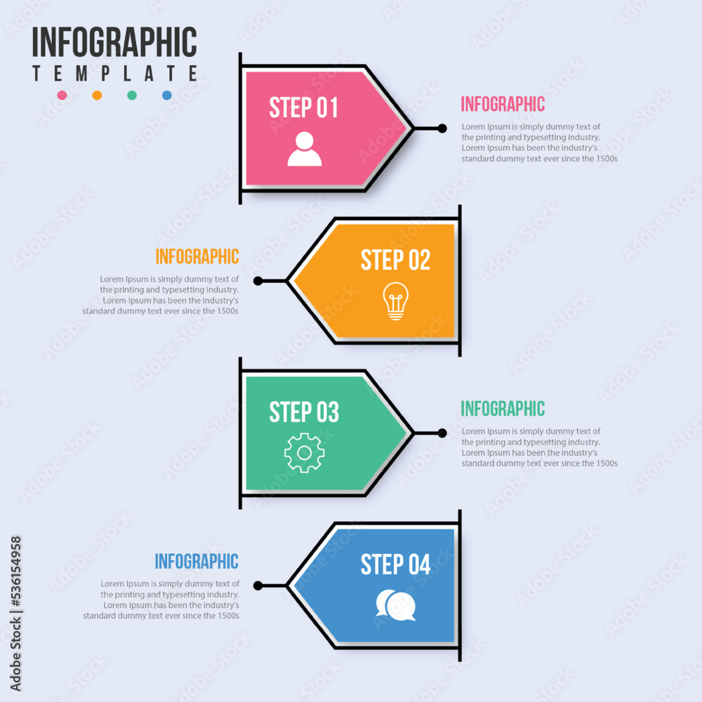 Infographic design with icons and 4 options or steps. Thin line vector. Business concept infographic. Can be used for infographics, flowcharts, presentations, websites, banners, printed materials.