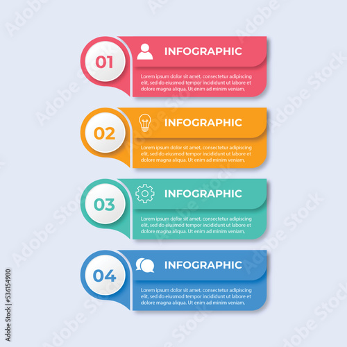 Infographic design with icons and 4 options or steps. Thin line vector. Business concept infographic. Can be used for infographics, flowcharts, presentations, websites, banners, printed materials.