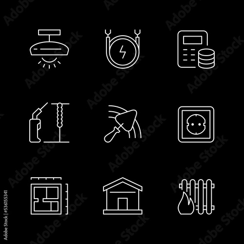 Set line icons of house repair