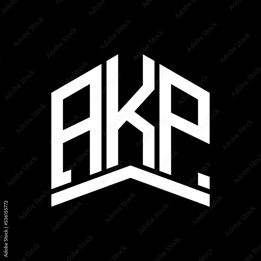 AKP Letter logo Black background .AKP technology logo design vector ...