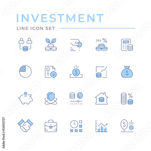 Set color line icons of investment