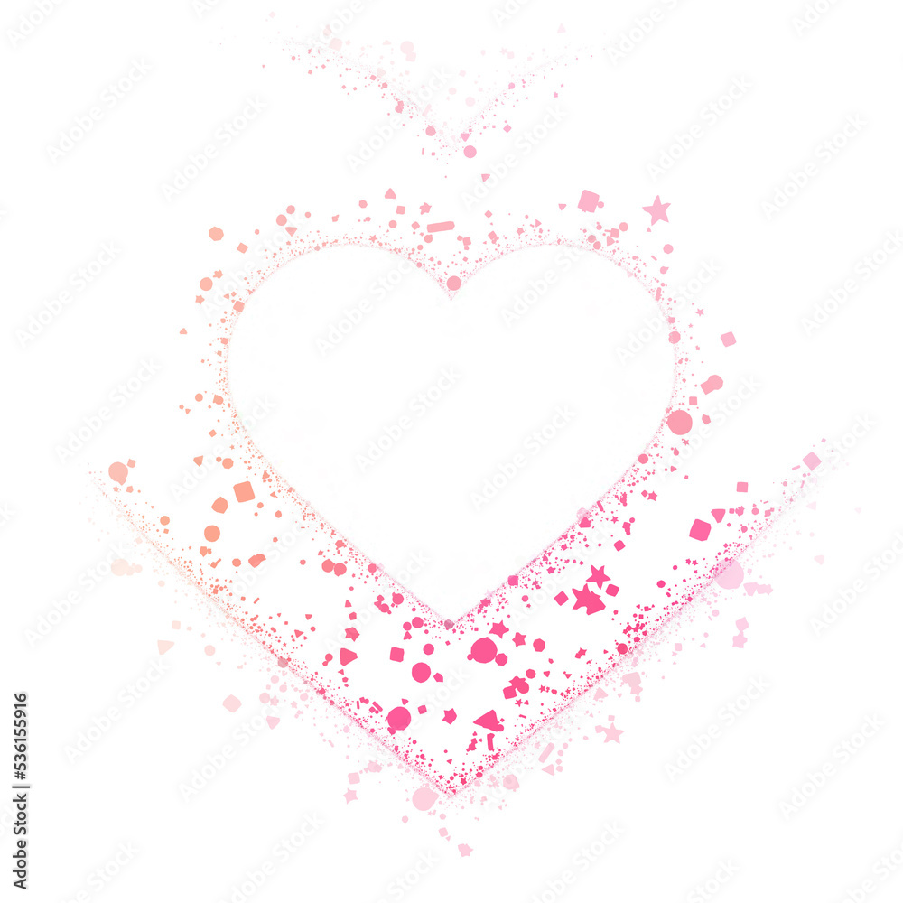heart of pink hearts splatted transparent back digital image pattern 