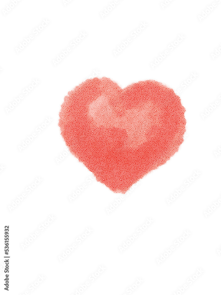 Isolated hand drawn red heart