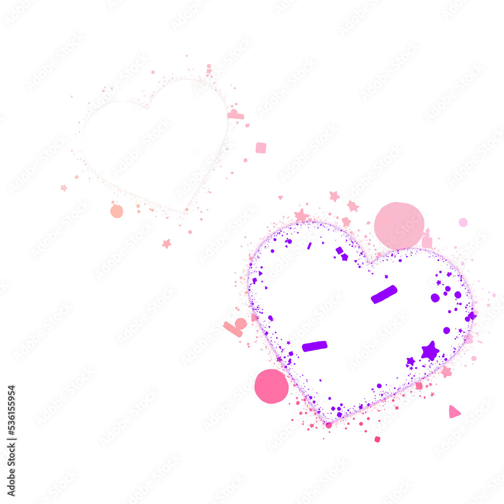abstract pattern with hearts splash print transparent back digital image 