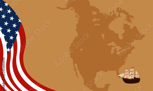 American Flag Background with copy space area. Suitable to use on Columbus day event