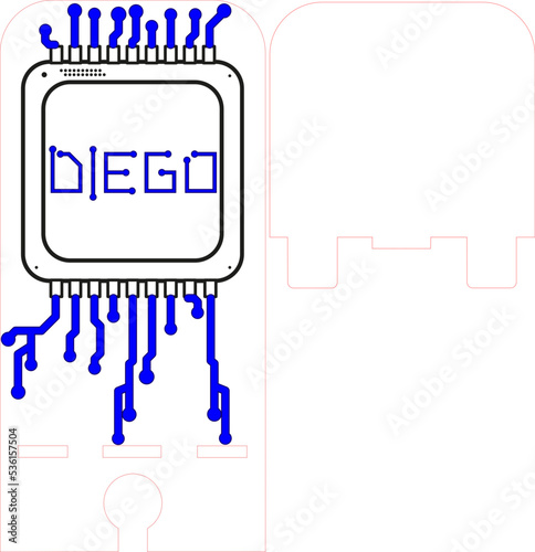 Porta celular con diseño circuitos