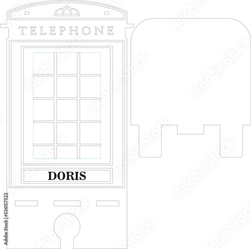 Porta celular con diseño cabina telefónica