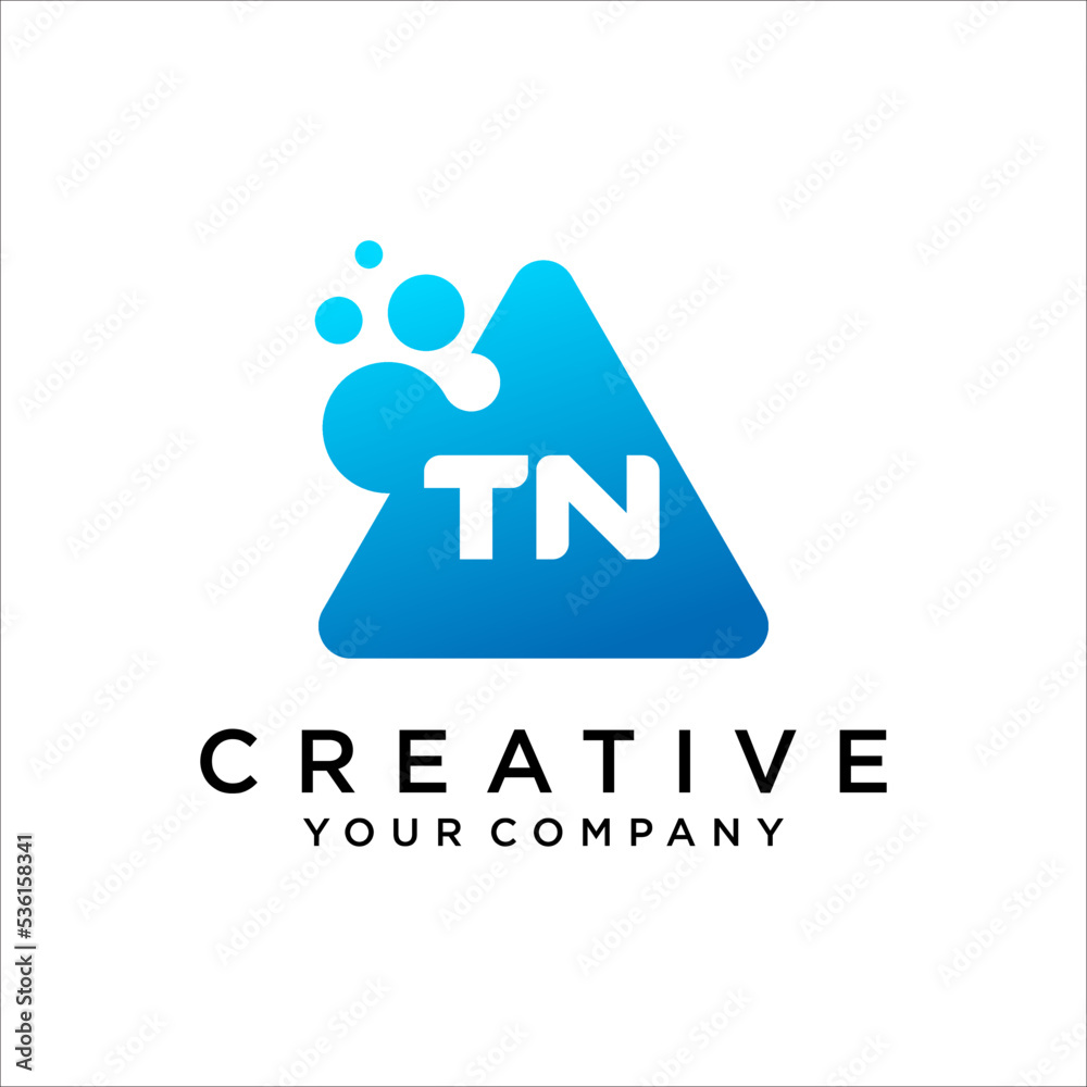 Fototapeta premium TN, NT Letter With Dot Logo Design Template Vector