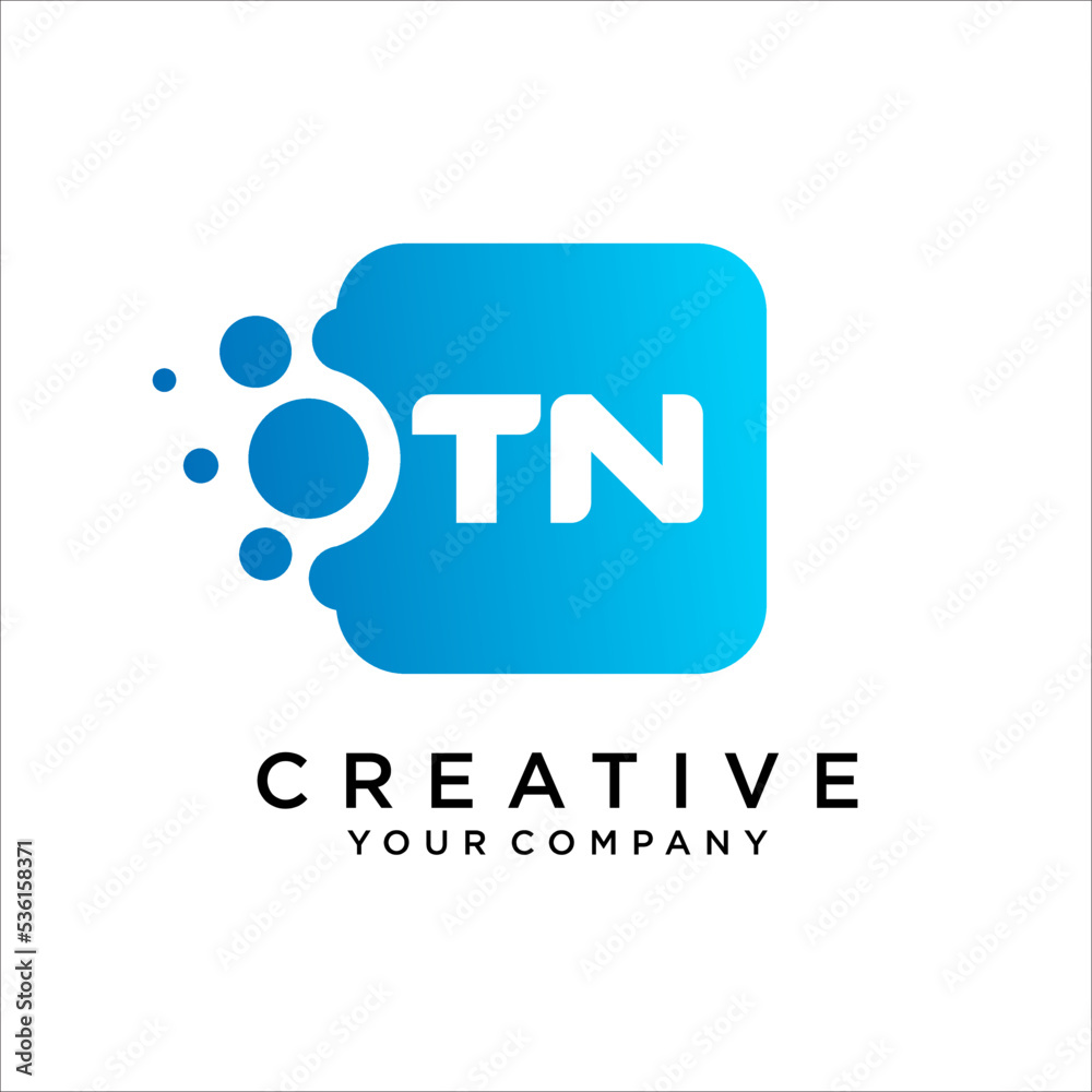 Fototapeta premium TN, NT Letter With Dot Logo Design Template Vector