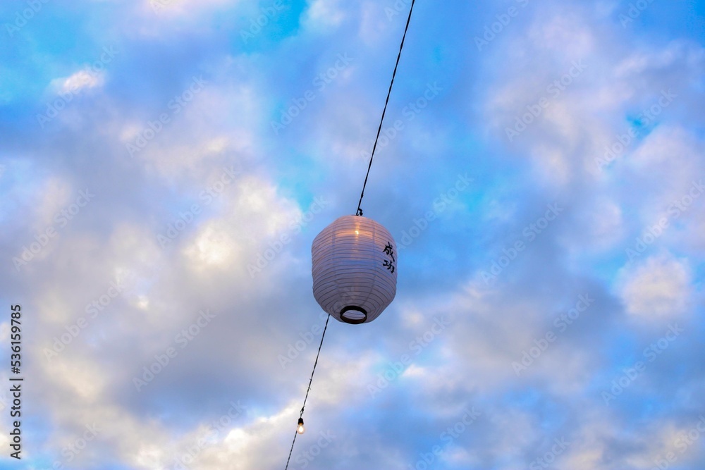 Japanese lamp in a blue sky Japanese lamp in a blue sky