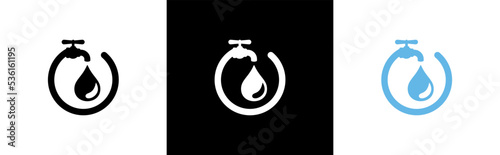 Faucet icon. water tap symbol signs vector illustration photo