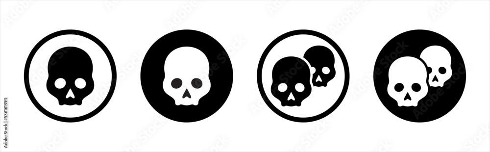 Skull icon. poison and danger symbol signs, vector illustration Skull icon. poison and danger symbol signs, vector illustration